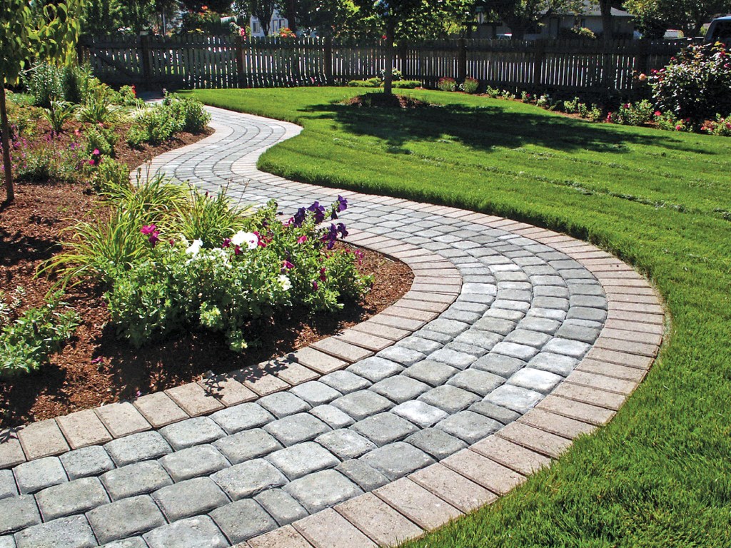 Old Dominion Walkway constructed with pavers for Paver Walkway project